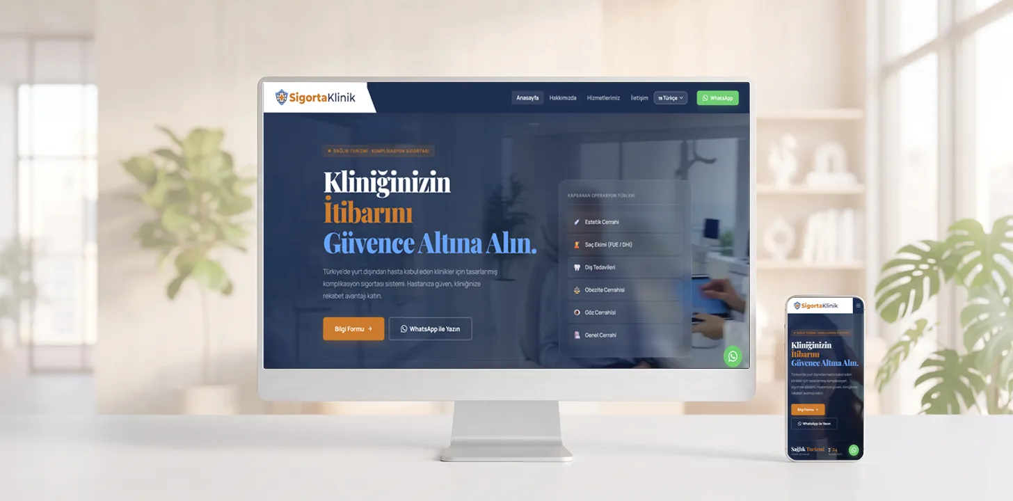 SigortaKlinik web tasarım projesi